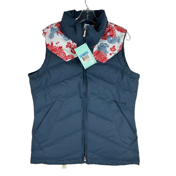 Nike Snowboarding 3-In-1 Womens Insulated Puffer Vest M Red/Blue Paisley Design - Picture 1 of 16